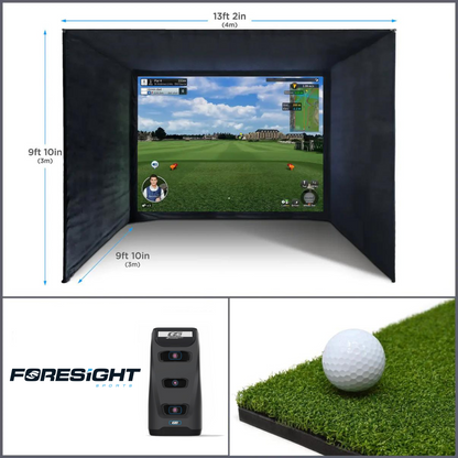 BUILD YOUR OWN ENCLOSURE BUNDLE SIM 6 - (13'2 x 9'10 x 9'10 ft 4 x 3 x 3 m) Standard FORESIGHT - GC3 LAUNCH MONITOR