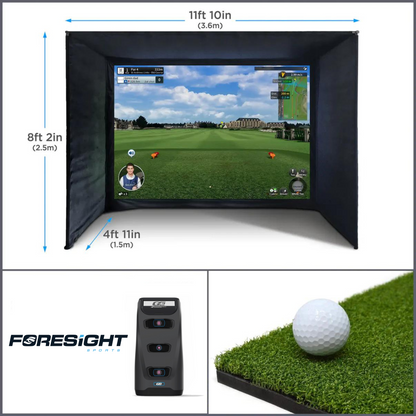 BUILD YOUR OWN ENCLOSURE BUNDLE SIM 3 - (11'10 x 8'2 x 4'11 ft 3.6 x 2.5 x 1.5 m) Standard FORESIGHT - GC3 LAUNCH MONITOR
